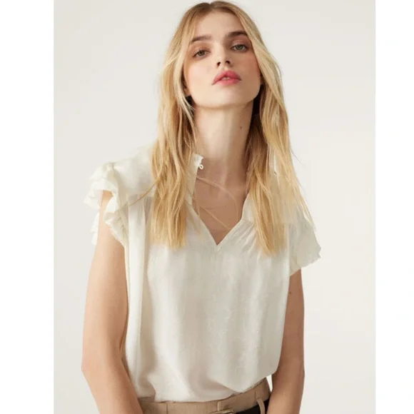 ba&sh | Solstice Top With Ruffled Shoulders - Picture 3 of 11